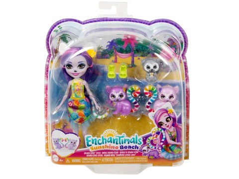 Lalka Enchantimals Sunshine Beach Lorinda Lemur Rodzinka Lemurów ZA5440