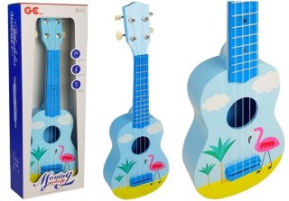 Ukulele 53 cm Gitara Niebieskie Flaming