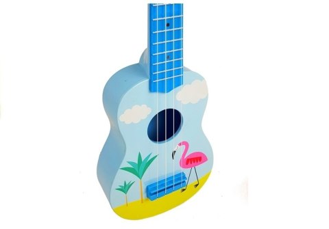 Ukulele 53 cm Gitara Niebieskie Flaming