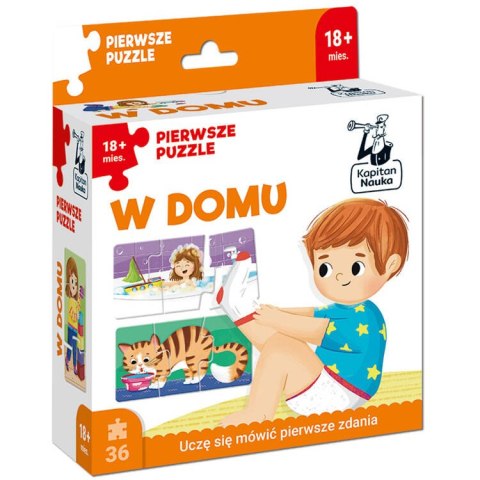 Kapitan Nauka Pierwsze puzzle edukacyjne 36 ele + książeczka W domu KS1021