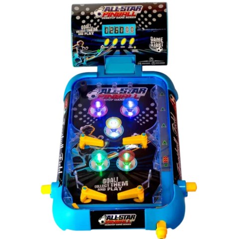 Mini Pinball Gra Zręcznościowa Flipper Stół Kulka Światła Muzyka Licznik