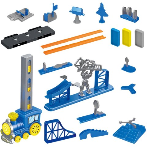 Pociąg Lokomotywa Kolejka Układająca Domino Zabawka Logiczna Klocki Duża