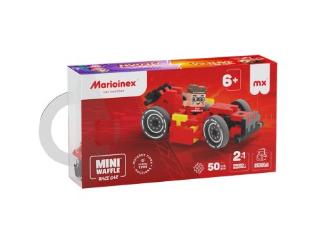 Marioinex Klocki mini waffle czerwone auto 50 el + figurka ZA5523