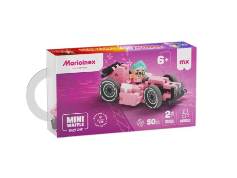 Marioinex Klocki mini waffle różowe auto 50 el + figurka ZA5524