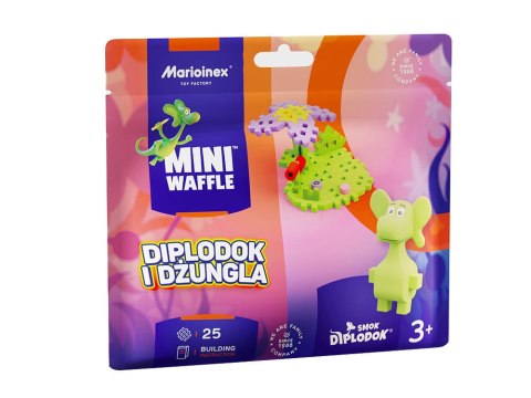 Marioinex Smok Diplodok i Dżungla Mini waffle 25ele + figurka ZA5495