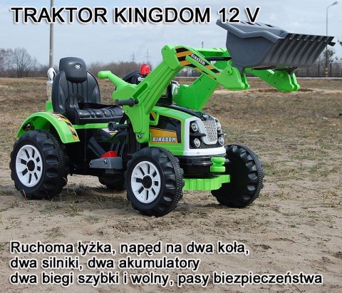 MOCNY TRAKTOR Z ŁYŻKĄ KINGDOM 12V DWIE PRĘDKOŚCI/JS328A