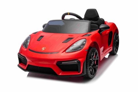 Autko na akumulator Porsche 718 Czerwony + Pilot MP3 światła pasy