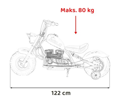 Motor na akumulator Chopper Warrior 350W do 80 Kg Pompowane Koła