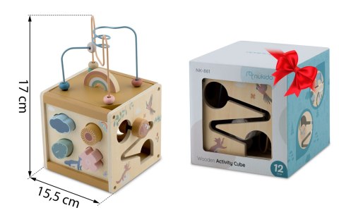 Drewniana zabawka sensoryczna kostka NK-861 Nukido