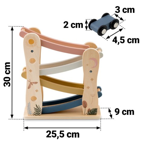 Drewniana zabawka zjeżdżalnia z samochodzikami NK-855 Nukido