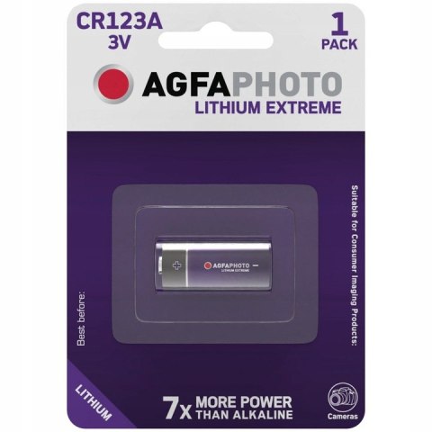 1x BATERIA AGFAPHOTO CR123 CR123A DL123A 3V LITOWA