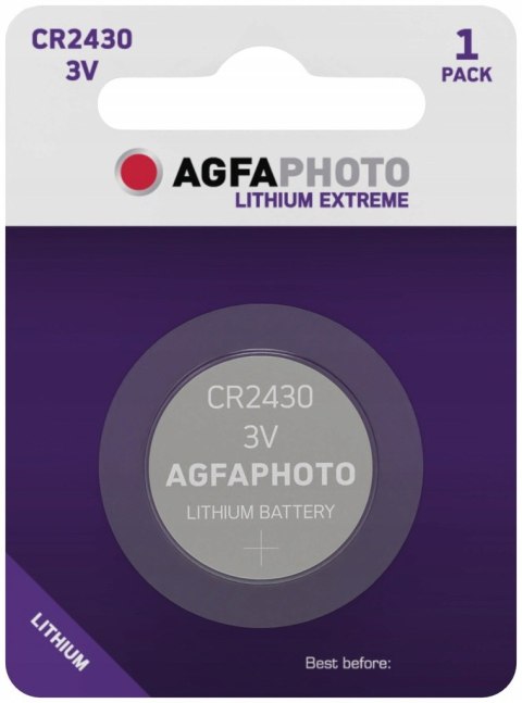 1x BATERIA GUZIKOWA AGFAPHOTO CR2430 3V LITOWA