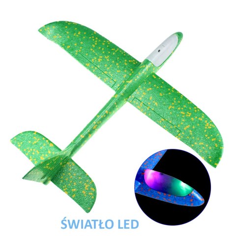 SAMOLOT STYROPIANOWY LED LIGHT RZUTKA KOLORY WZORY