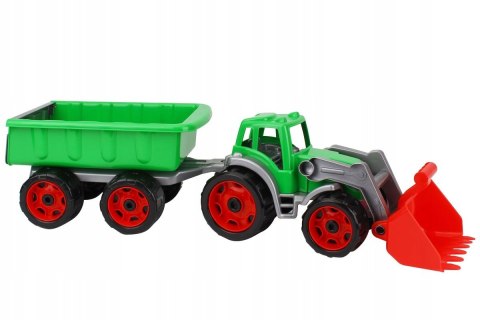 DUZY TRAKTOR CIĄGNIK Z PRZYCZEPĄ KOPARKA MEGA 64cm