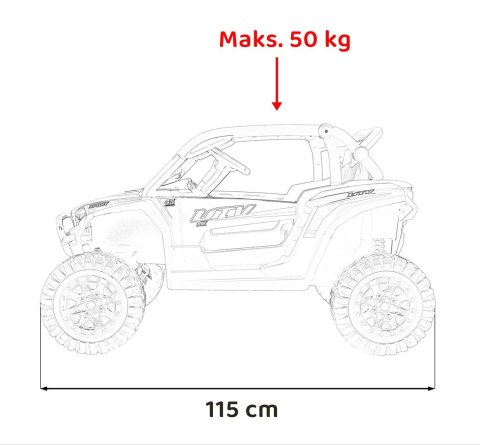 Buggy na akumulator 4x4 KCK Biały 4x45W 24V