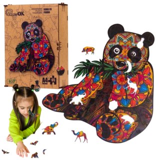 PUZZLE DREWNIANE UKŁADANKA KUNG FU PANDA MIŚ KOLOR