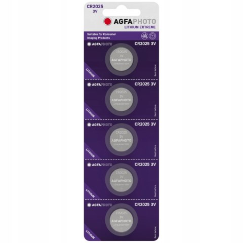 5x BATERIA GUZIKOWA AGFAPHOTO CR2025 3V LITOWA