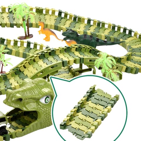 MEGA TOR WYŚCIGOWY XXXL DINOZAUR DINO PARK FIGURKI TREX AUTKO PĘTLA + AKCES