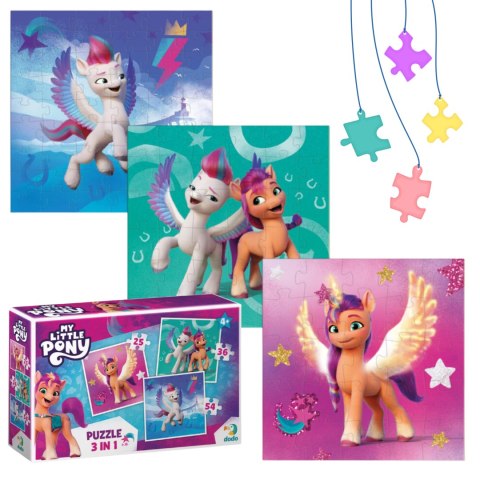 PUZZLE 3w1 "MY LITTLE PONY" 3 UKŁADANKI W JEDNYM KOLOROWE UKŁADANKI