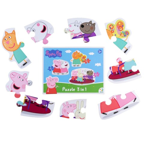 PUZZLE 3w1 "ŚWINKA PEPPA" PEPPA PIG 3 UKŁADANKI W JEDNYM OPAKOWANIU