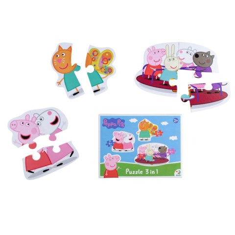 PUZZLE 3w1 "ŚWINKA PEPPA" PEPPA PIG 3 UKŁADANKI W JEDNYM OPAKOWANIU