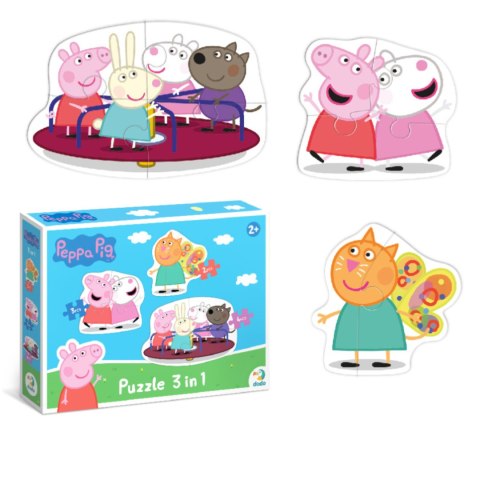 PUZZLE 3w1 "ŚWINKA PEPPA" PEPPA PIG 3 UKŁADANKI W JEDNYM OPAKOWANIU