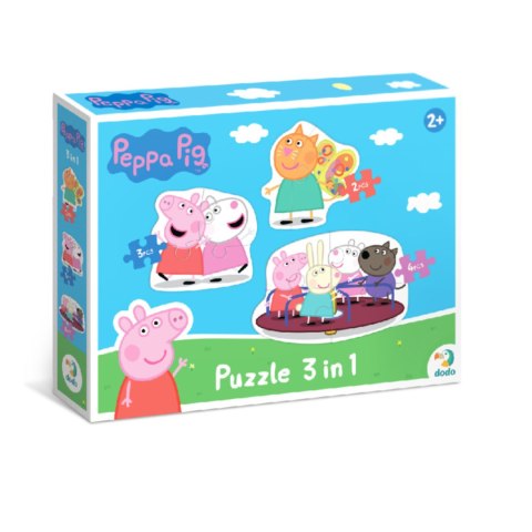 PUZZLE 3w1 "ŚWINKA PEPPA" PEPPA PIG 3 UKŁADANKI W JEDNYM OPAKOWANIU