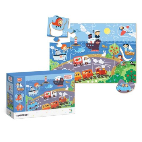 PUZZLE SORTER TRANSPORT NAUKA POPRZEZ ZABAWĘ ŚRODKI TRANSPORTU 18 ELEMENTÓW