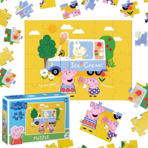 PUZZLE ŚWINKA PEPPA 30 ELEMENTÓW UROCZA PRZYGODA DLA MALUCHÓW UKŁADANKA