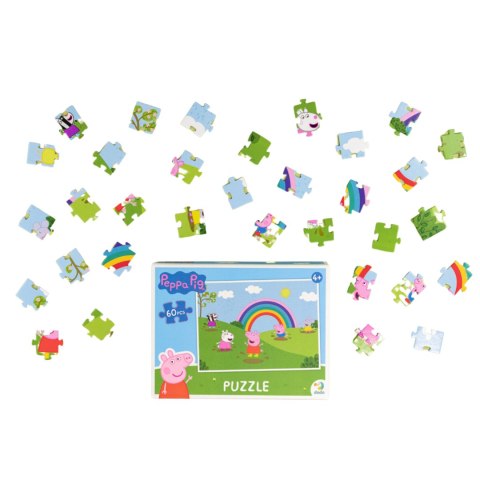 PUZZLE ŚWINKA PEPPA 60 ELEMENTÓW PEPPA PIG UKŁADANKA DLA NAJMŁODSZYCH