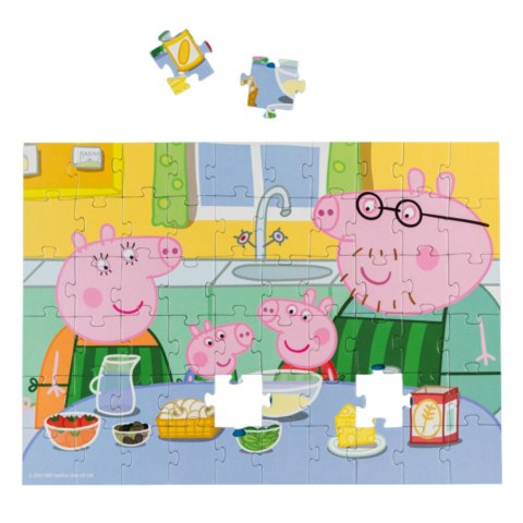 PUZZLE ŚWINKA PEPPA W KUCHNI 60 ELEMENTÓW DO UŁOŻENIA DLA NAJMŁODSZYCH