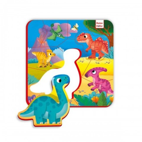 PIANKOWE PUZZLE MAGNETYCZNE DINOZAURY GRA EDUKACYJNA DLA DZIECI ROTER KAFER