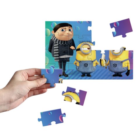 PUZZLE MAGNETYCZNE "MINIONS" UROCZA I KOLOROWA UKŁADANKA 16 ELEMENTÓW