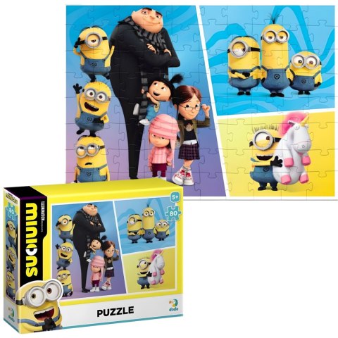 PUZZLE MINIONKI MINIONS 80 ELEMENTÓW UKŁADANKA KOLOROWA I WESOŁA DLA DZIECI