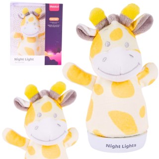 A baby soothing plush night light (giraffe doll)