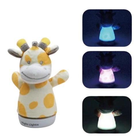 A baby soothing plush night light (giraffe doll)