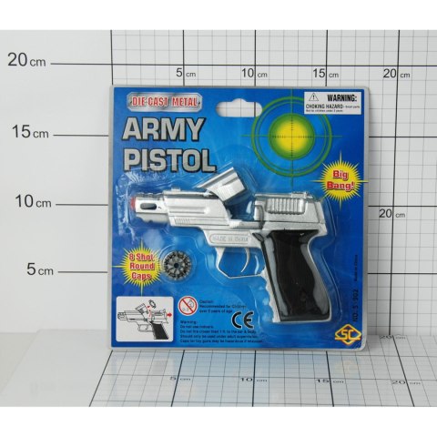 PISTOLET METALOWY NA SPŁONKĘ- BLISTER 1 SZT.