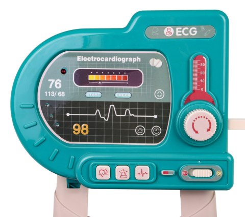 Zestaw lekarski dla dzieci 3+ Wózek + panel EKG 24 el. Kardiolog Dentysta