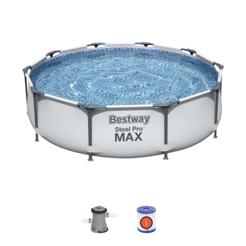 Bestway 56408 BASEN STELAŻOWY STEEL PRO MAX Z POMPĄ FILTRACYJNĄ 3.05m x 0.76m