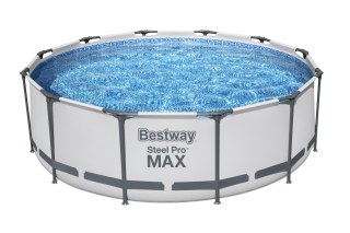 Bestway 56418 Basen stelażowy Steel Pro Max okrągły z pompą filtracyjną i drabinką 3.66m x 1.00m