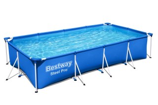 Bestway 56424 Basen stelażowy Steel Pro prostokątny z pompą filtracyjną 4.00m x 2.11m x 81cm