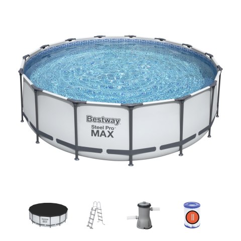 Bestway 56438 BASEN STELAŻOWY STEEL PRO MAX Z POMPĄ FILTRACYJNĄ 4.57m x 1.22m