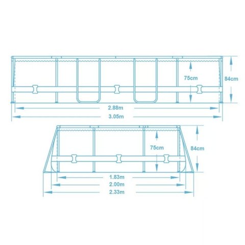 Basen ogrodowy stelażowy 305 x 200 x 84 cm 17w1 Bestway 5614A + maszynka do baniek GRATIS