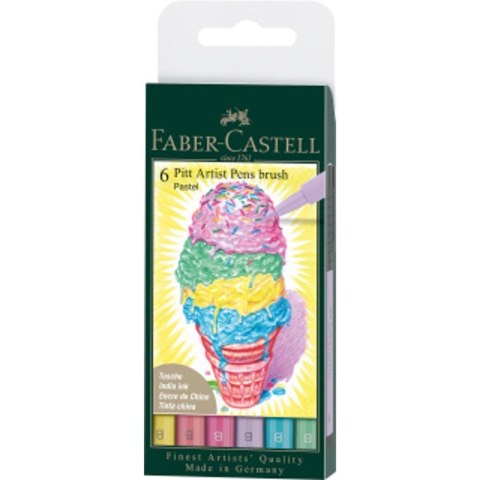 Pisaki Pitt Artist Pen pastel 6szt