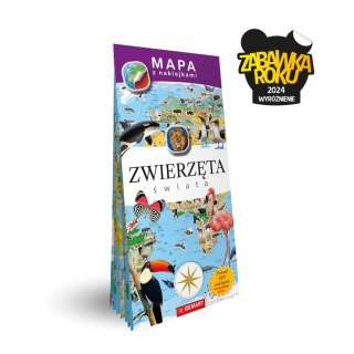 Mapa z naklejkami. Zwierzęta świata