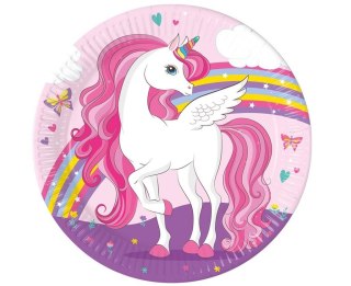 Talerzyki papierowe Unicorn Rainbow 23cm 8szt