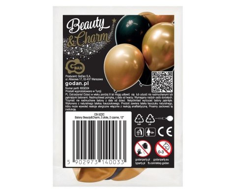 Balony Beauty&Charm złote i czarne 5szt