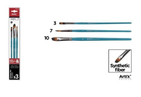 Pędzle syntetyczne 3szt