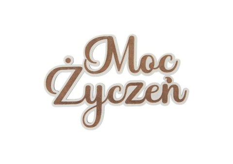 Drewniany napis - Moc życzeń 5szt biały