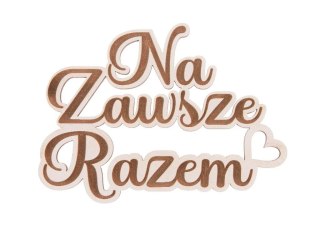 Drewniany napis - Na zawsze razem 5szt biały